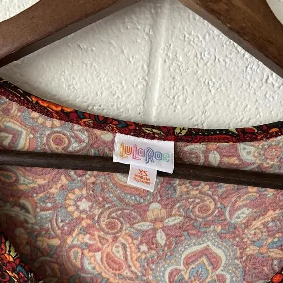 Lularoe Floral Paisley Short Sleeve Fit And Flare Skater Dress Women's XS - Picture 5 of 6